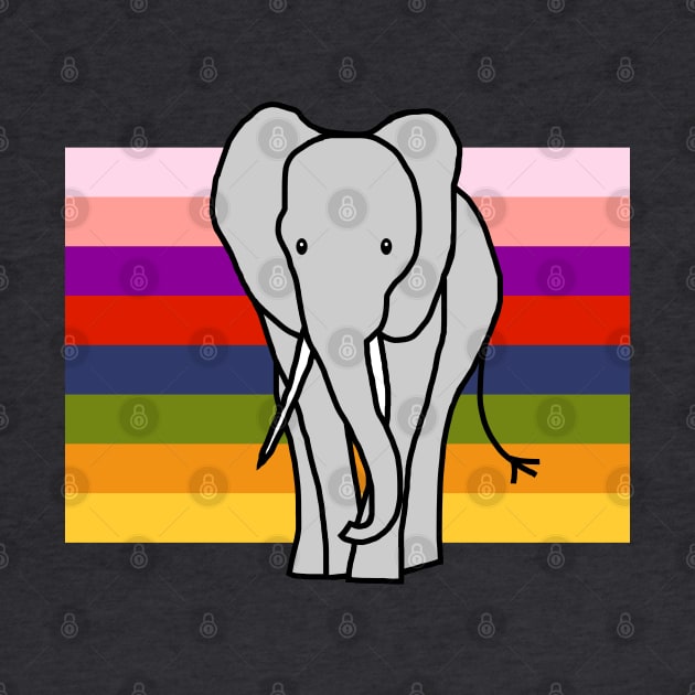 Elephant on Rainbow Stripes Graphic by ellenhenryart